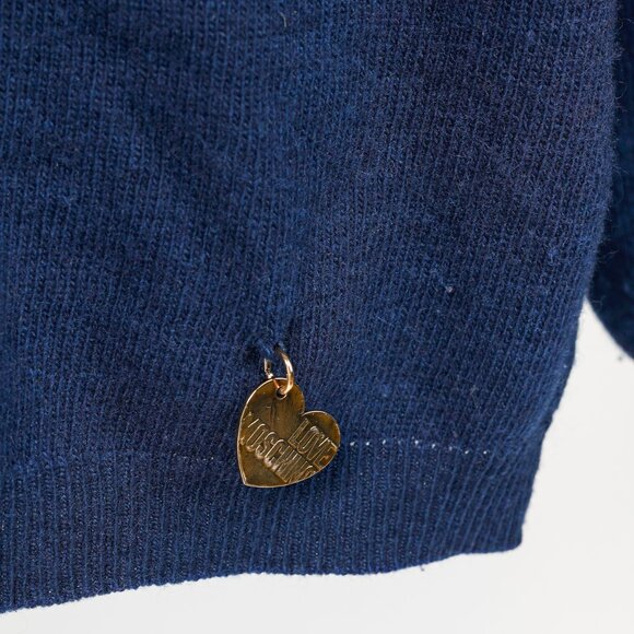 Love Moschino Dark-Blue Wool-Blend Heart Sweater - Picture 6 of 9